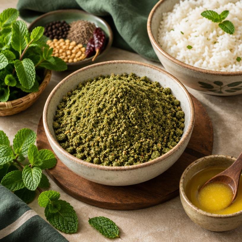 Pudhina Podi Lemon Rice
